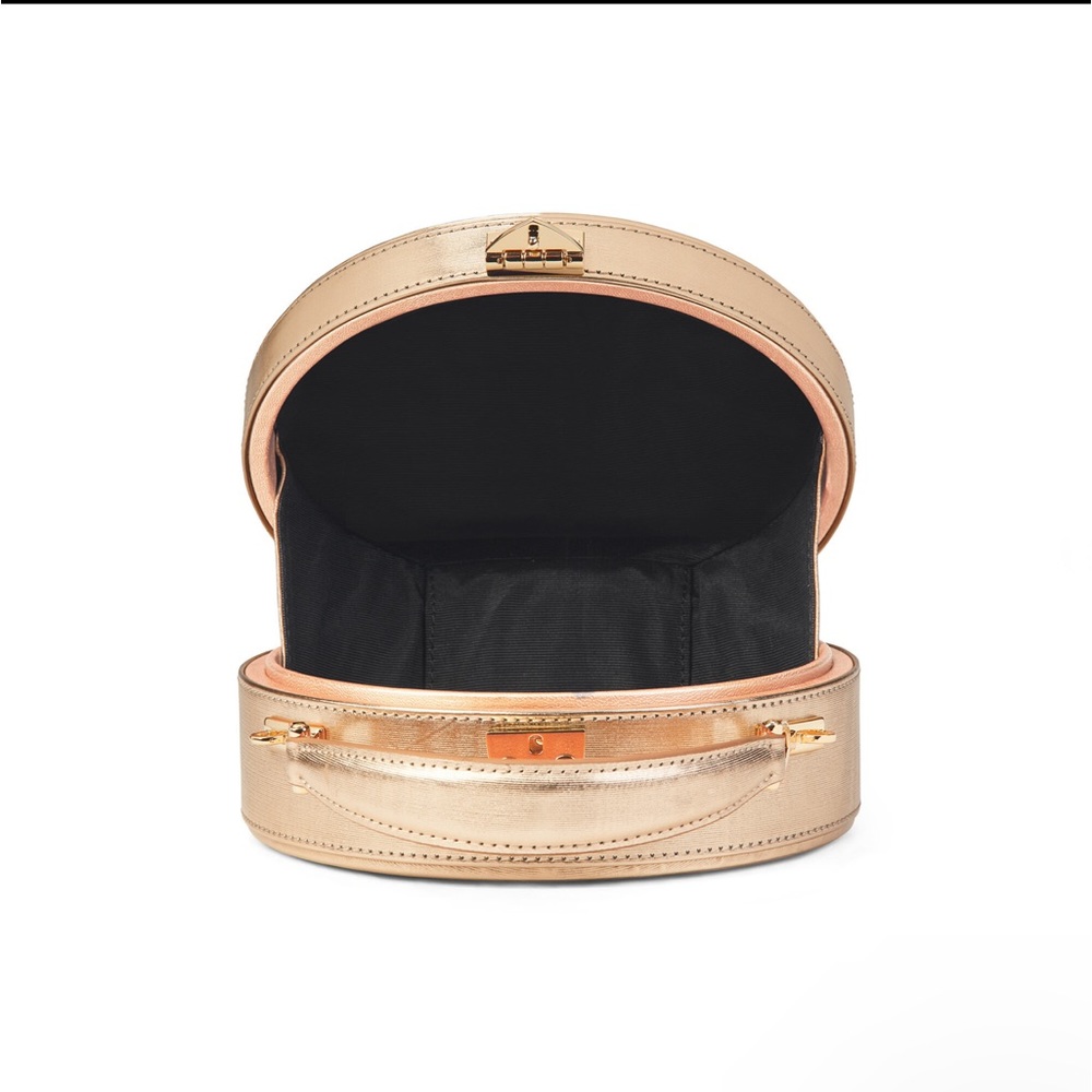 Giles x Aspinal Mini Hat Box Rose Gold Moire Print discontinued - Picture 10 of 17